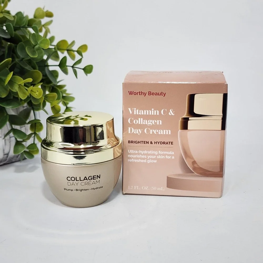 Worthy Beauty Vitamin C & Collagen Day Cream Brighten & Hydrate 1.7 fl oz / 50mL